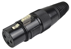 XLR DMX Connector Female 3 pin Black